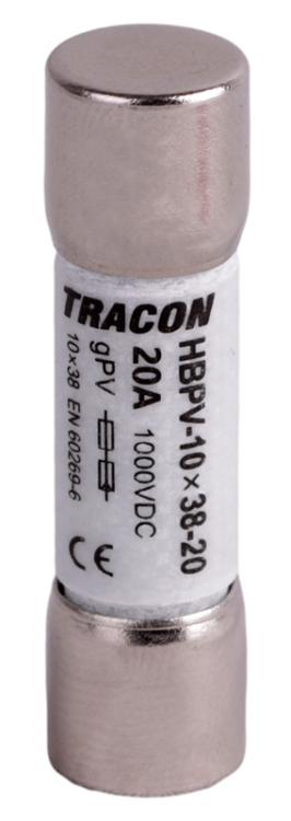 Bezpiecznik cylindryczny PV gPV, 20A,1000VDC,10kA,10x38 HBPV-10X38-20 Tracon Electric