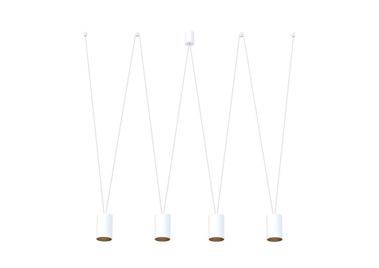 Lampa sufitowa wisząca Industrialna Loft MORE TONE WHITE/GOLD IV ZWIS 7816 NOWODVORSKI Lighting 4xGU10 nowoczesna oświetleniowa metalowa biało-złota biała do Kuchni Jadalni nad stół blat wyspę Inspiracje Premium - Outlet