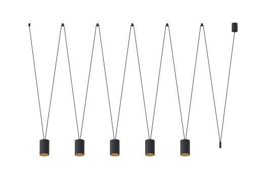 Lampa sufitowa wisząca Industrialna Loft MORE TONE BLACK/GOLD V ZWIS 7817 NOWODVORSKI Lighting 5xGU10 nowoczesna oświetleniowa metalowa czarno-złota czarna do Kuchni Jadalni nad stół blat wyspę Inspiracje Premium