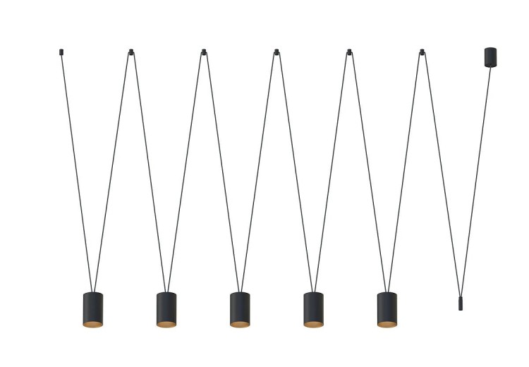 Lampa sufitowa wisząca Industrialna Loft MORE TONE BLACK/GOLD V ZWIS 7817 NOWODVORSKI Lighting 5xGU10 nowoczesna oświetleniowa metalowa czarno-złota czarna do Kuchni Jadalni nad stół blat wyspę Inspiracje Premium