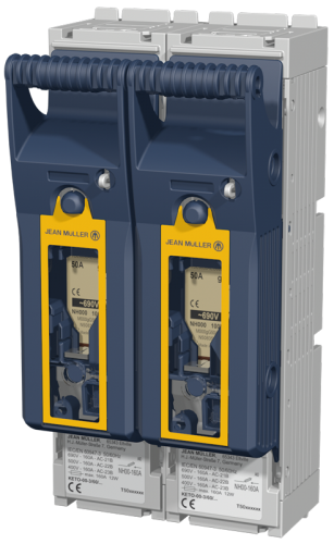 Rozłącznik skrzynkowy 2-bieg., montaż na płycie, śrubowy 690VAC, 440VDC, 160A, 2P, NH00 KETO-00-2/F Tracon Electric