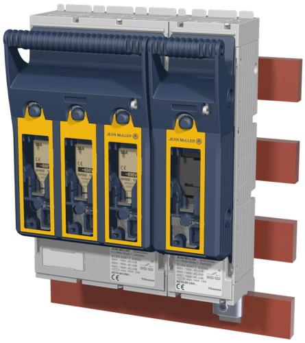 Rozłącznik skrzynkowy 4-bieg., montaż na poczwórnej szynie 690VAC, 440VDC, 160A, 4P, NH00 KETO-00-4/60/AU/F Tracon Electric
