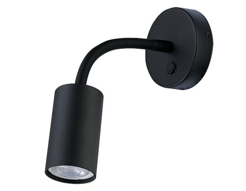 Lampa ścienna regulowana Kinkiet Industrialny Loft EYE FLEX BLACK S 9068 NOWODVORSKI Lighting GU10 Loft nowoczesna oprawa oświetleniowa punktowa tuba metal pojedynczy czarny czarna z wyłącznikiem Inspiracje Premium