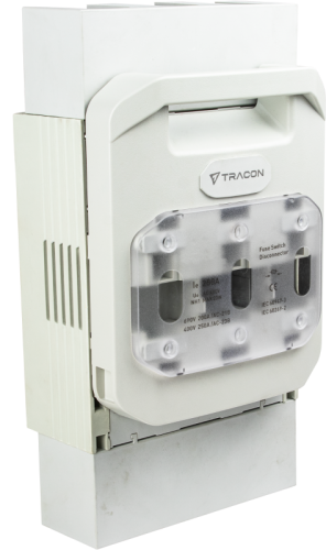 Rozłącznik bezp. do płyty montażowej, poziomy, zacisk płaski AC400V, AC 690V, 250A, 3P, NH1, M10 DSH1-3 Tracon Electric