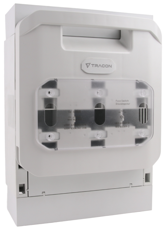Rozłącznik bezp. do płyty montażowej, poziomy, płaski AC400V, 630A, AC 690V, 425A, 3P, NH3, M12 DSH3-3 Tracon Electric