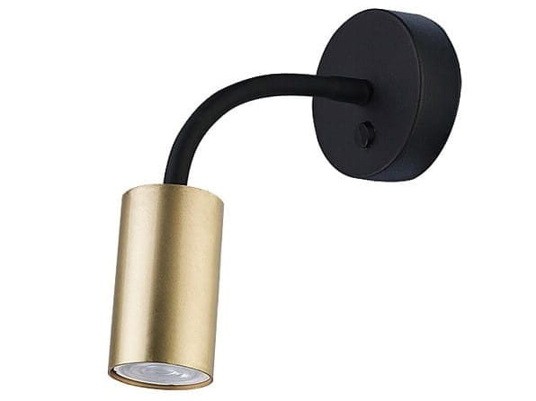 Lampa ścienna regulowana Kinkiet Industrialny Loft EYE FLEX SOLID BRASS S 9067 NOWODVORSKI Lighting GU10 Loft nowoczesna oprawa oświetleniowa punktowa tuba metal pojedynczy mosiądz złoty z wyłącznikiem Inspiracje Premium