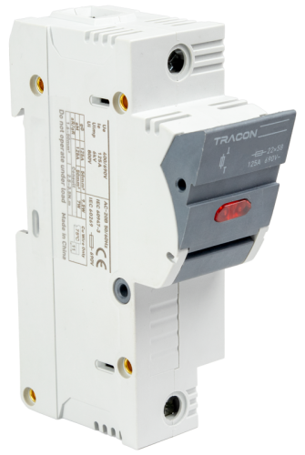 Odłącznik do bezpiecznika cylindrycznego, możl. maskowania 100A, 22x58mm, Un=400V/690V, 1P, LED CFBL1P100 Tracon Electric