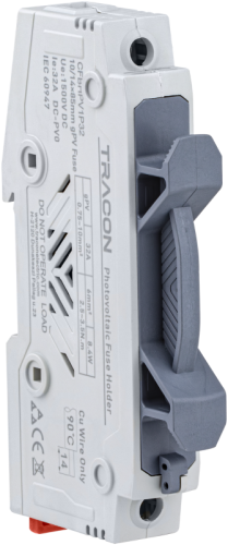 Rozłącznik do bezpiecznika cylindrycznego, PV 32A, 10×85, Un=1500VDC, DC-PV0, 20 kA, IP20, 1P CFBHPV1P32 Tracon Electric