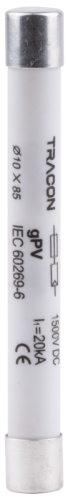 Bezpiecznik cylindryczny PV gPV, 20A,1500VDC,35kA,10x85 CFPV-10X85-20 Tracon Electric