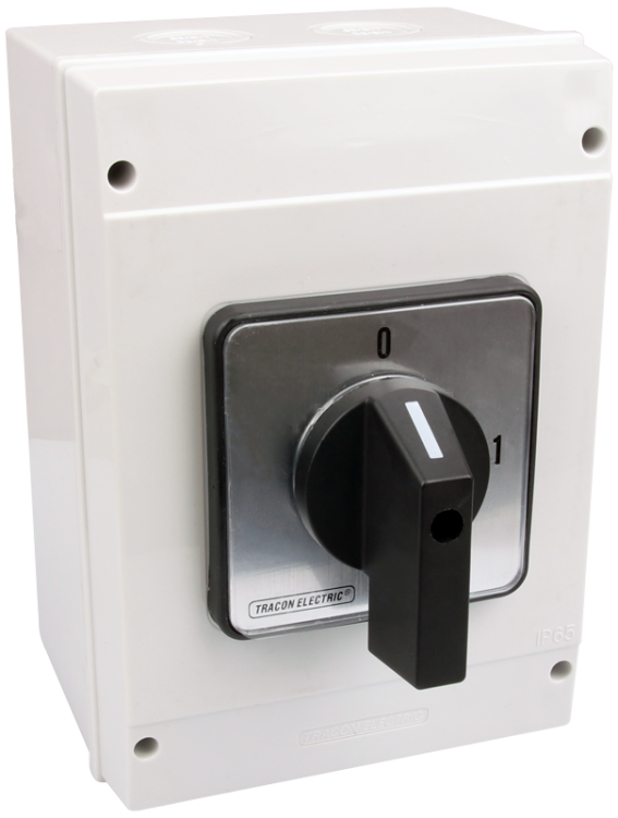 Wyłącznik krzywkowy w obudowie, WŁ-WYŁ 400V, 50Hz, 125A, 3P, 30kW, 88×88mm, 90°, IP65 TK-129/3T65 Tracon Electric