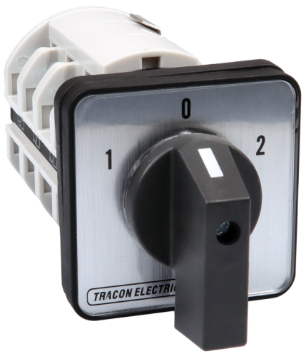 Wyłącznik silnika ze zmianą obrotów bez obudowy, 1-0-2 400V, 50Hz, 25A, 7,5kW, 48×48mm TKM-25/N Tracon Electric