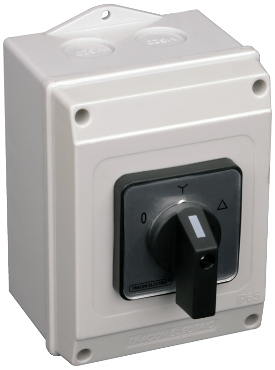Bezpośredni wyłącznik silnikowy Y-D 400V, 50Hz, 25A, 7,5kW, 48×48mm, IP65 TKM-25/CT65 Tracon Electric