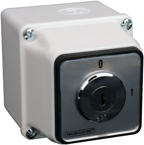 Wyłącznik główny z obudową, z kluczem, WŁ-WYŁ 400V, 50Hz, 20A, 4P, 5,5kW, 48×48mm, IP44 TKFK-20T Tracon Electric