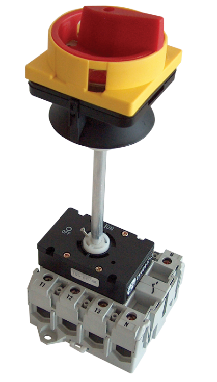Rozłącznik bezpieczeństwa z blokadą na szynę mech. drzwiowy 400V, 50Hz, 40A, 4P, 11kW, 64×64mm TSS-40/4K Tracon Electric