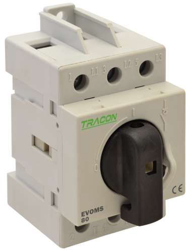 Modułowy rozłącznik z pokrętłem, trójfazowy, możl plomb. 400V, 50Hz, 125A, 3P, 25-50mm2 EVOMS125/3 Tracon Electric