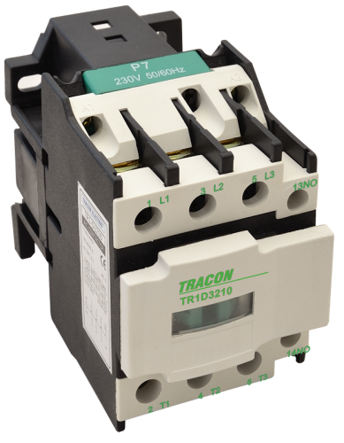 Stycznik na prąd stały DC 400V, 50Hz, 12A, 5,5kW, 24V DC, 3×NO+1×NC TR1D1201B4 Tracon Electric