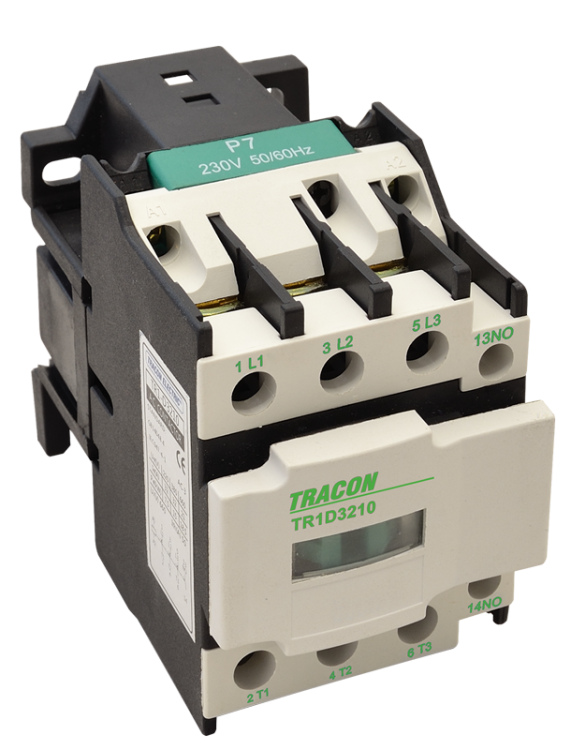 Stycznik 400V, 50Hz, 25A, 11kW, 230V AC, 3×NO+1×NC TR1D2501 Tracon Electric