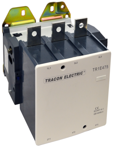 Stycznik dużej mocy 415V, 50Hz, 475A, 250kW, 400V AC, 3×NO+1×NO TR1E475V7 Tracon Electric