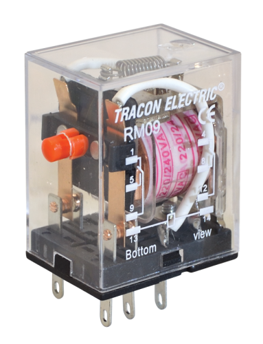 Przekaźnik miniaturowy 24V DC / 2×CO, (3A, 230V AC / 28V DC) RM09-24DC Tracon Electric