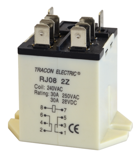 Przekaźnik o dużej mocy 110V DC / 2×CO (30A, 230V AC / 28V DC) RJ08-110DC Tracon Electric