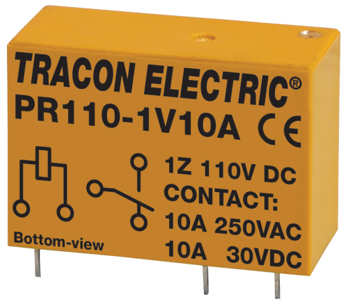 Przekaźnik PCB 110V DC / 1×CO (10A, 230V AC / 30V DC) PR110-1V10A Tracon Electric