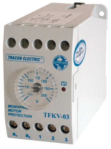 Przekaźnik zabezp. spad. nap. do 1-fazowych systemów 230V AC, 140-200V/240V AC, 5A/250V AC TFKV-03 Tracon Electric