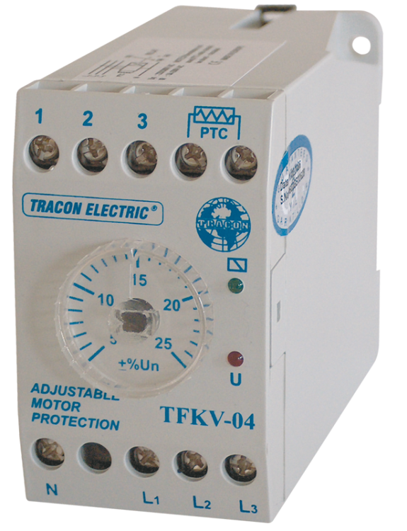 Przekaźnik zabezp. napięciowy do 3-fazowy asym/przegrz. 3x230/400V AC,+/-5% - +/-25%, 5A/250V AC TFKV-04 Tracon Electric