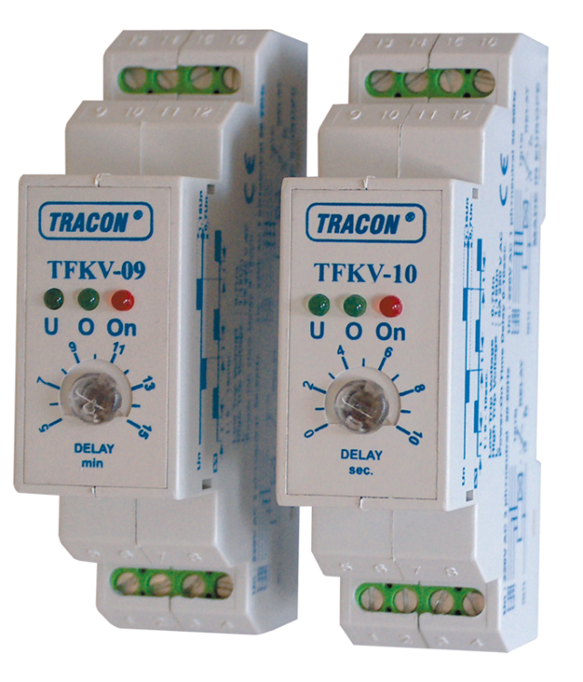 Przekaźnik zabezp. napięciowy na 1 i 3 fazy, nastaw. opóź. Umin=160V, 0-10s, 5A/250V AC TFKV-10 Tracon Electric