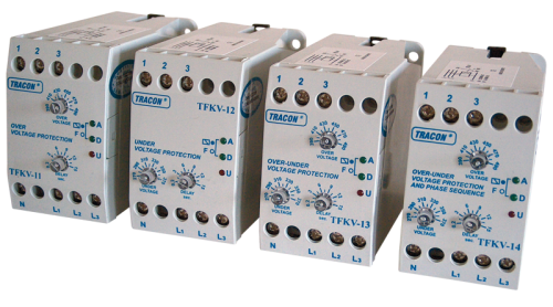 Regulow. przekaźnik zab. wzrost/spadek nap., 3 faz Umin=100V / Umax=390-490V, 0.2s-15s, 5A/250V TFKV-11 Tracon Electric