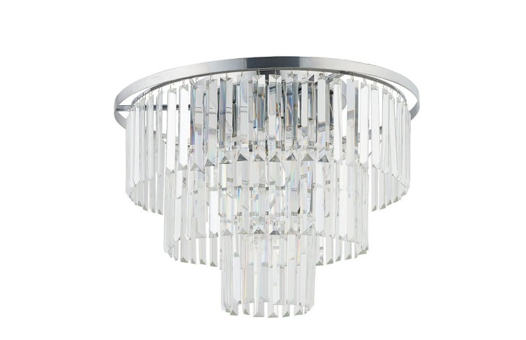 Lampa sufitowa CRISTAL SILVER M 7628 NOWODVORSKI Lighting 9xE14 nowoczesna lampa oświetleniowa plafon srebrny metal kryształ Inspiracje Premium