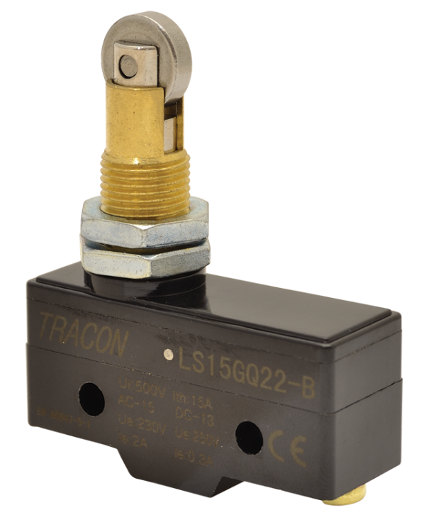 Wyłącznik krańcowy, z rolką 1xCO, 2A/230V AC-15, 0,3A/250V DC-13, IP00 LS15GQ22-B Tracon Electric