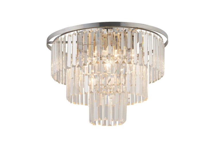 Lampa sufitowa CRISTAL SILVER M 7628 NOWODVORSKI Lighting 9xE14 nowoczesna lampa oświetleniowa plafon srebrny metal kryształ Inspiracje Premium