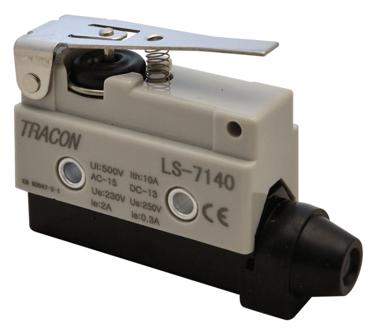 Wyłącznik krańcowy, z dźwignią sprężynową 1xCO, 2A/230V AC-15, 0,3A/250V DC-13, 46mm, IP40 LS7140 Tracon Electric