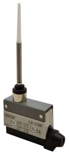 Wyłącznik krańcowy, z dźwignią sprężynową-z prętem 1xCO, 2A/230V AC-15, 0,3A/250V DC-13, 86mm, IP40 LS7166 Tracon Electric