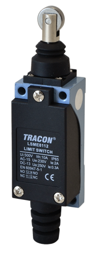 Wyłącznik krańcowy, ze zbijakiem rolkowym 1xNO+1xNC, 2A/230V AC-15, 0,3A/250V DC-13, IP65 LSME8112 Tracon Electric