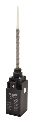 Wyłącznik krańcowy, z prętem(plastik+stal) 1xNO+1xNC, 6A/230V AC-15, 0,3A/250V DC-13, IP65 VP171 Tracon Electric
