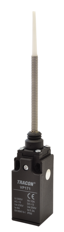 Wyłącznik krańcowy, z prętem(plastik+stal) 1xNO+1xNC, 6A/230V AC-15, 0,3A/250V DC-13, IP65 VP171 Tracon Electric