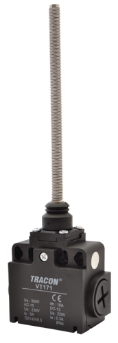 Wyłącznik krańcowy, z prętem(plastik+stal) 1xNO+1xNC, 6A/230V AC-15, 0,3A/250V DC-13, IP65 VT171 Tracon Electric
