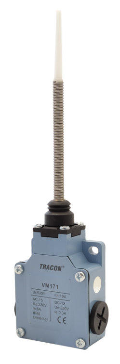 Wyłącznik krańcowy, z prętem(plastik+stal) 1xNO+1xNC, 6A/230V AC-15, 0,3A/250V DC-13, IP66 VM171 Tracon Electric