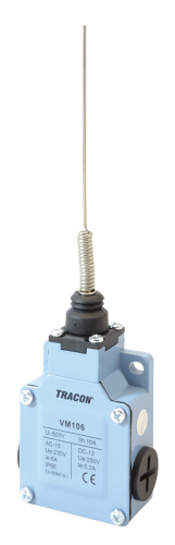 Wyłącznik krańcowy, z dźwignią sprężynową, metalowa obudowa 1xNO+1xNC, 6A/230V AC-15, 0,3A/250V DC-13, IP66 VM106 Tracon Electric