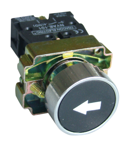 Przycisk z oznaczeniem, czarny, (biała strzałka) 1×NO, 3A/240V AC, IP42 NYGBA3351 Tracon Electric