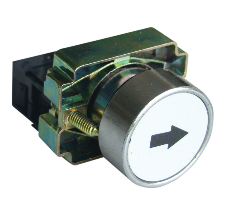 Przycisk z oznaczeniem, biały, (czarna strzałka) 1×NO, 3A/240V AC, IP44 NYGBA3341T Tracon Electric