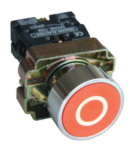 Przycisk z oznaczeniem z obud., czerw. (białe 0) 1×NC, 3A/240V AC, IP44 NYGBA4222PT Tracon Electric