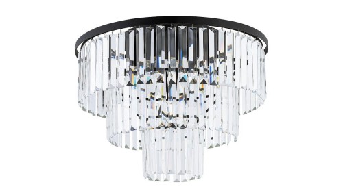Lampa sufitowa CRISTAL BLACK M 7627 NOWODVORSKI Lighting 9xE14 nowoczesna lampa oświetleniowa plafon czarny metal kryształ Inspiracje Premium