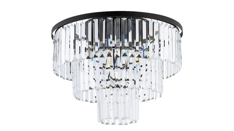 Lampa sufitowa CRISTAL BLACK M 7627 NOWODVORSKI Lighting 9xE14 nowoczesna lampa oświetleniowa plafon czarny metal kryształ Inspiracje Premium