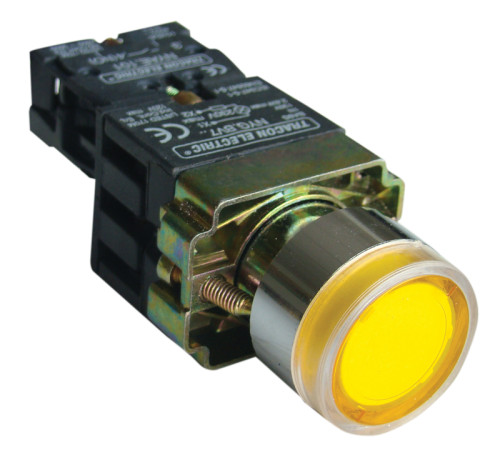 Przycisk podśw. z obudową, z rezyst, żółty, 1×NO, 3A/230V AC, 130V, IP44 NYGBW3571ST Tracon Electric