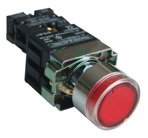 Przycisk podświetlany, z rezyst, czerwony, 1×NC, 3A/230V AC, 130V, IP42 NYGBW3471P Tracon Electric