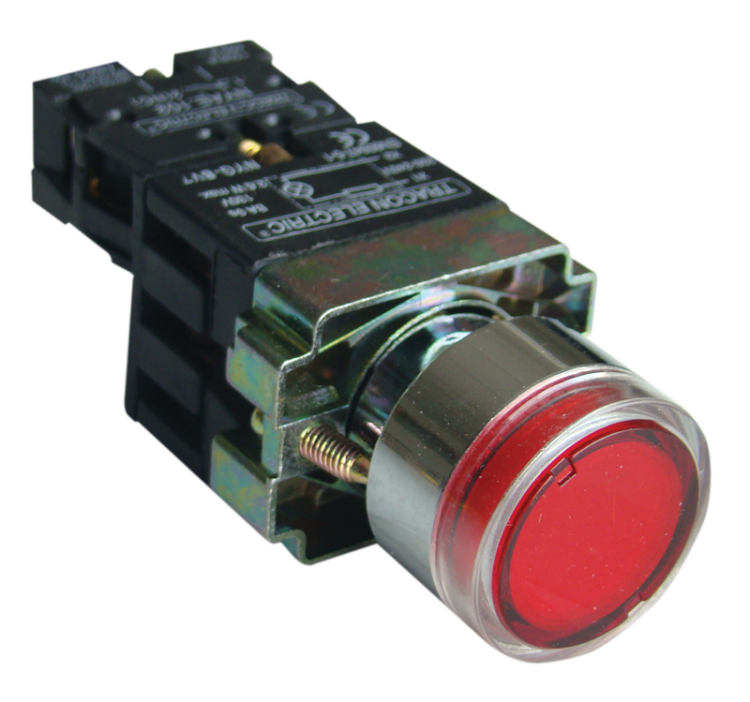 Przycisk podświetlany, z rezyst, czerwony, 1×NC, 3A/230V AC, 130V, IP42 NYGBW3471P Tracon Electric