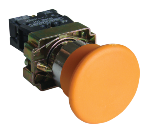 Przycisk grzybkowy z obud., żółty 1×NO, 3A/400V AC, IP44, d=40mm NYGBC51ST Tracon Electric