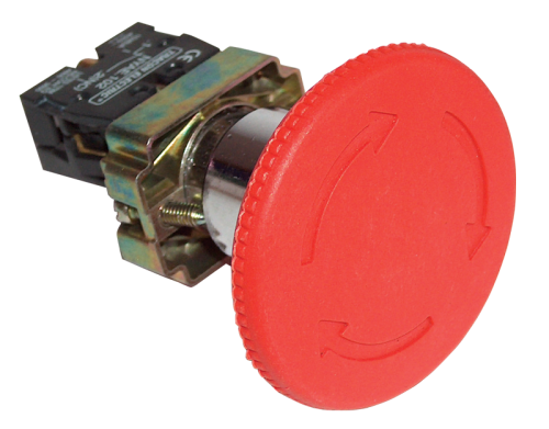 Przycisk awar. grzybk. z obud. z blokadą, czerwony, 1×NC, 3A/400V AC, IP44, d=40mm NYG542P40T Tracon Electric